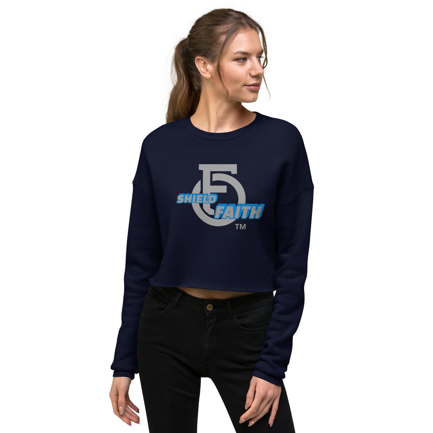 WOMEN Shield "OF"Faith [Ephesians 6:17] Crop Sweatshirt