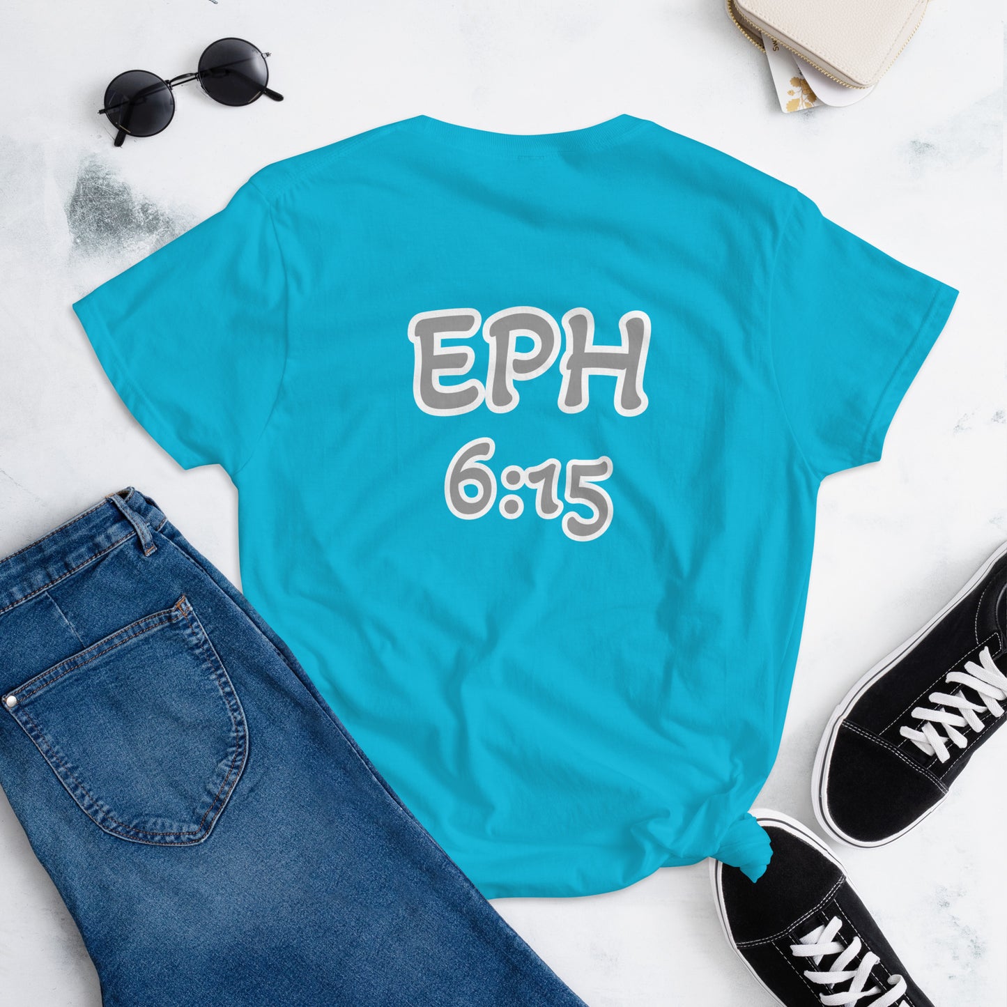 WOMEN Gospel "OF" Peace [Ephesians 6:15] short sleeve t-shirt