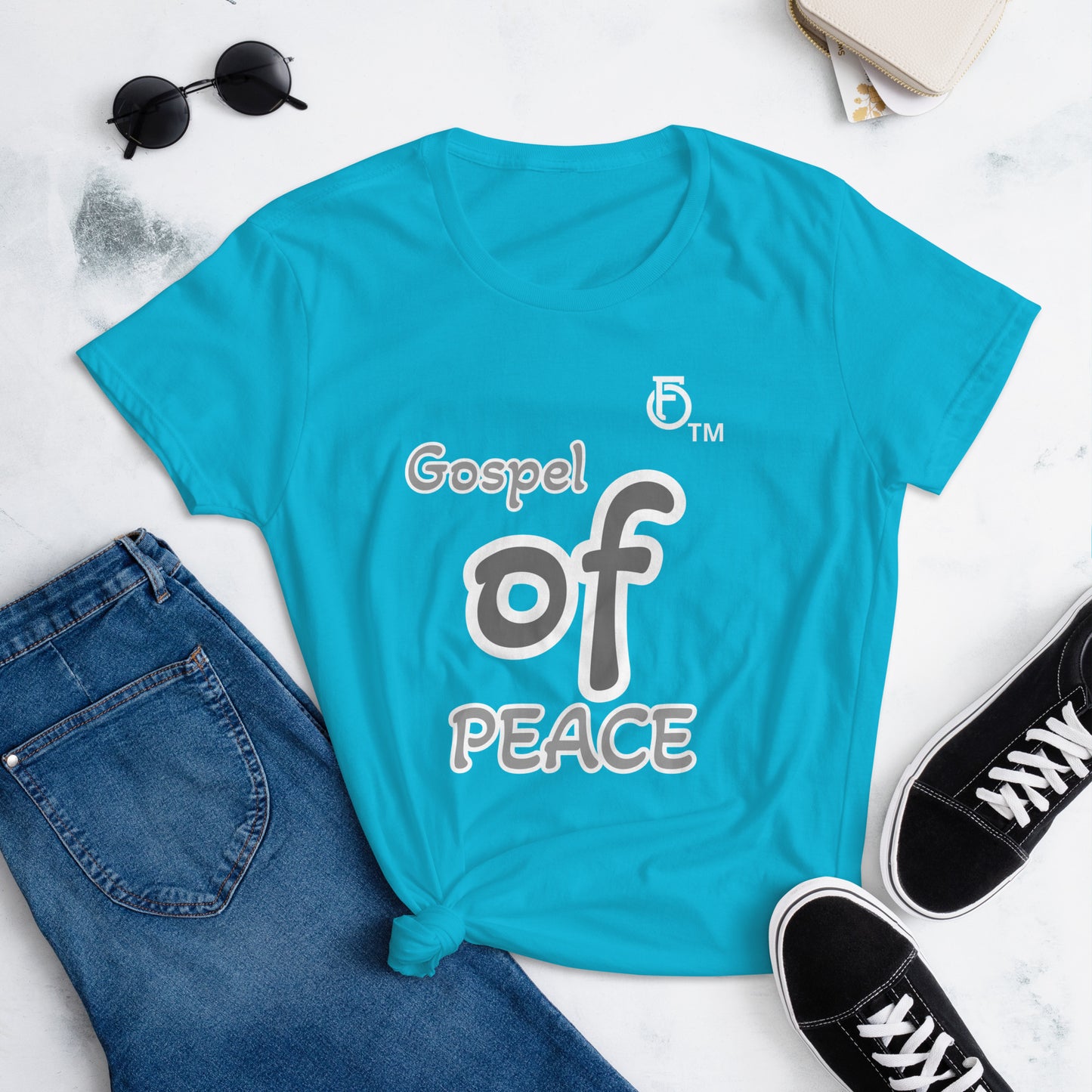 WOMEN Gospel "OF" Peace [Ephesians 6:15] short sleeve t-shirt