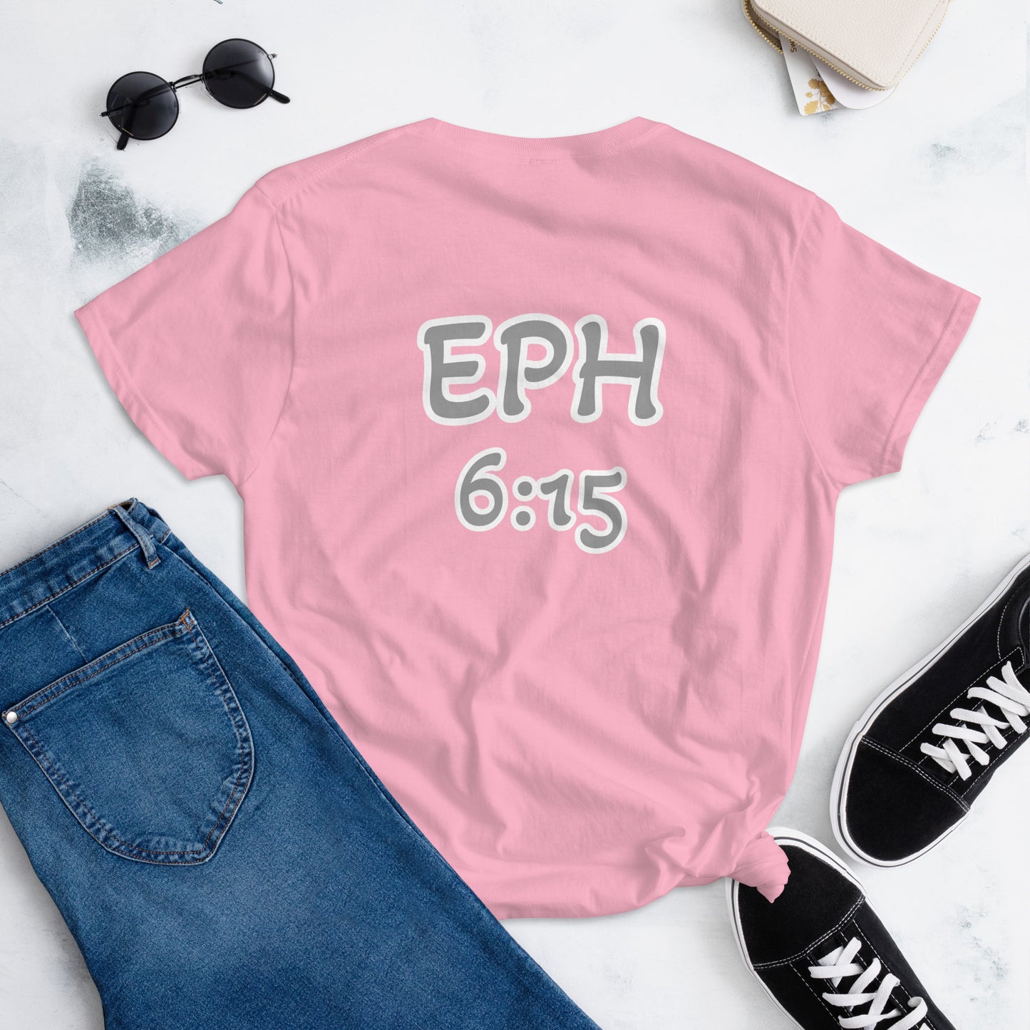 WOMEN Gospel "OF" Peace [Ephesians 6:15] short sleeve t-shirt