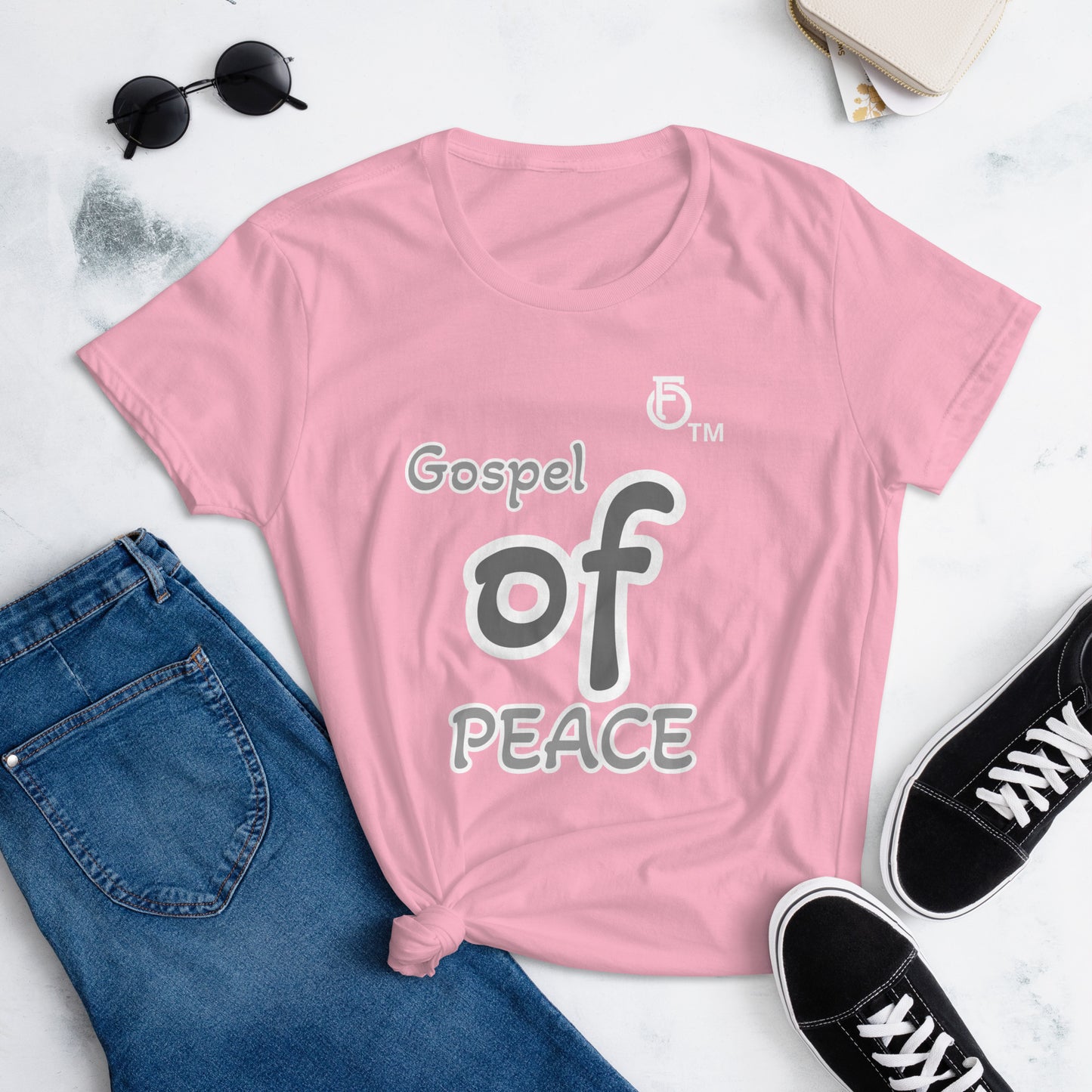 WOMEN Gospel "OF" Peace [Ephesians 6:15] short sleeve t-shirt