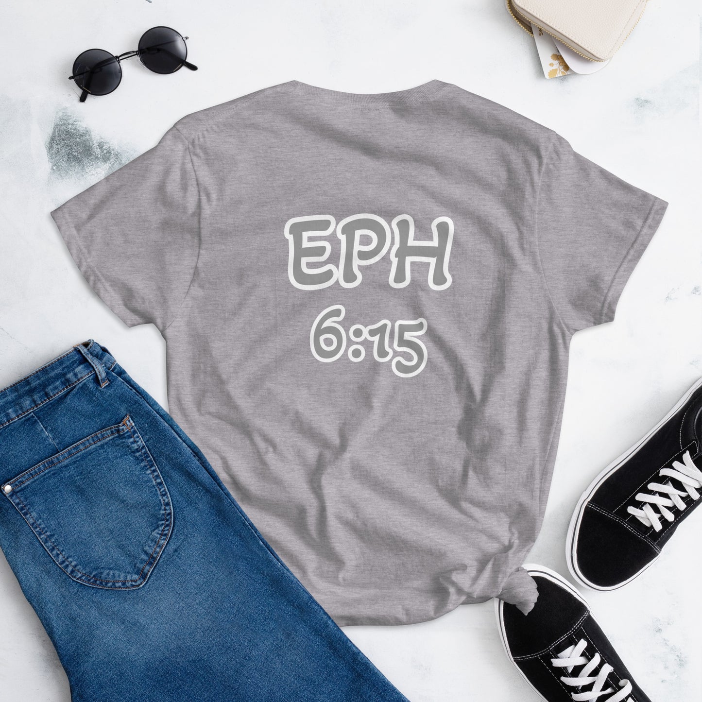 WOMEN Gospel "OF" Peace [Ephesians 6:15] short sleeve t-shirt