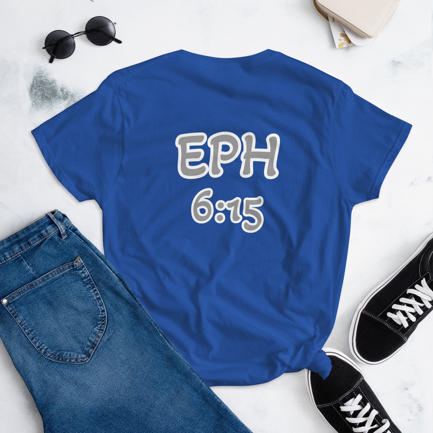 WOMEN Gospel "OF" Peace [Ephesians 6:15] short sleeve t-shirt