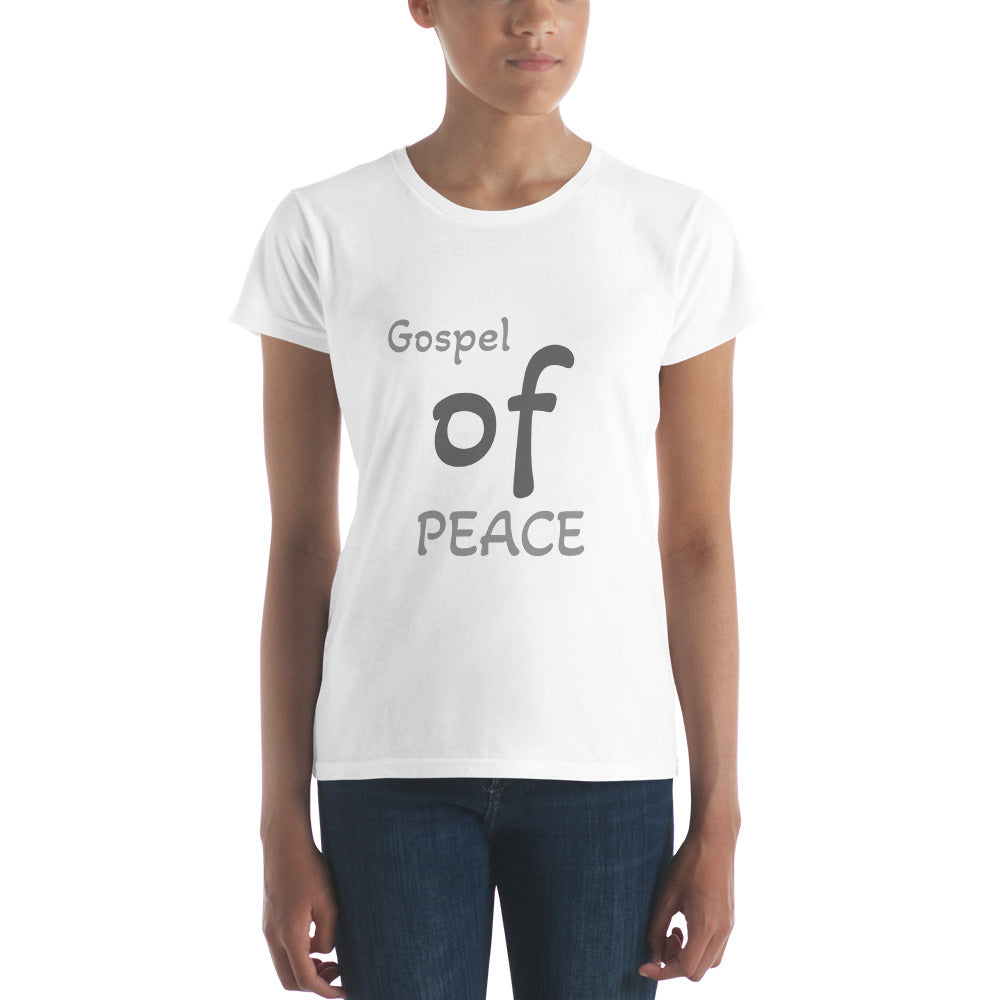 WOMEN Gospel "OF" Peace [Ephesians 6:15] short sleeve t-shirt