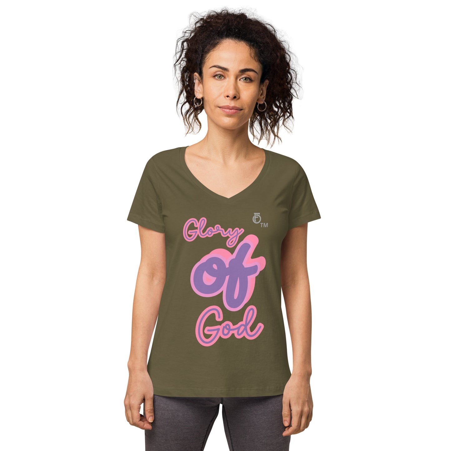 WOMEN Glory "OF" God [John 11:40] fitted v-neck t-shirt