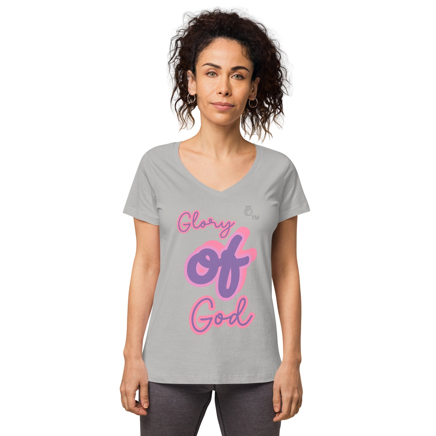 WOMEN Glory "OF" God [John 11:40] fitted v-neck t-shirt