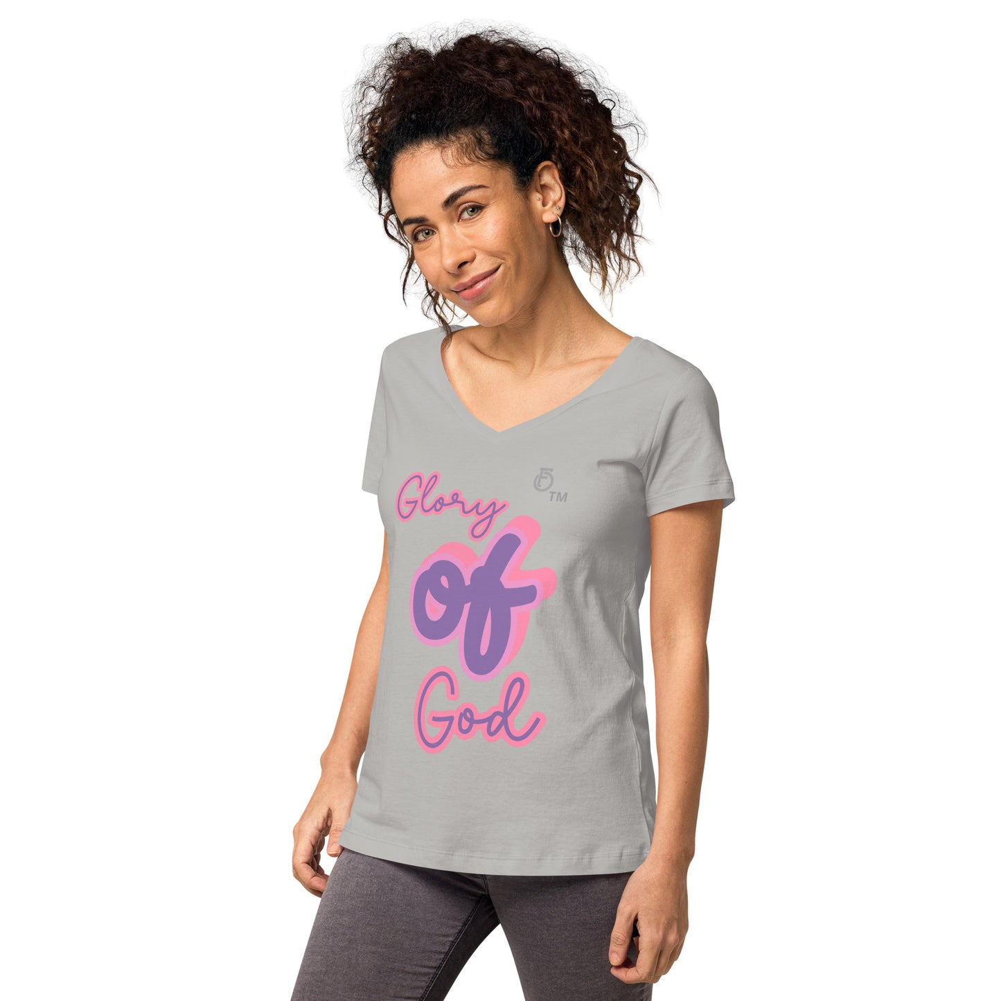WOMEN Glory "OF" God [John 11:40] fitted v-neck t-shirt