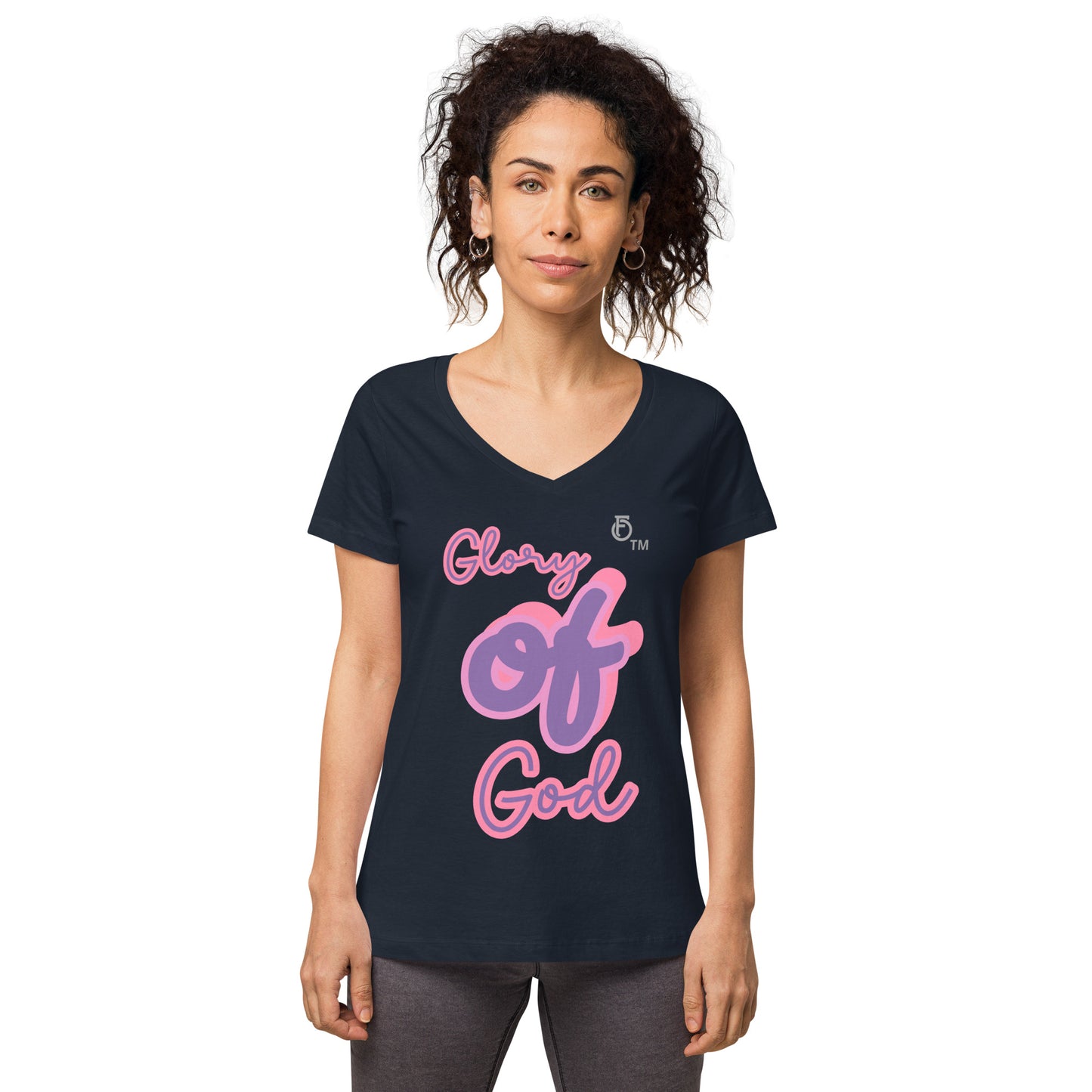 WOMEN Glory "OF" God [John 11:40] fitted v-neck t-shirt