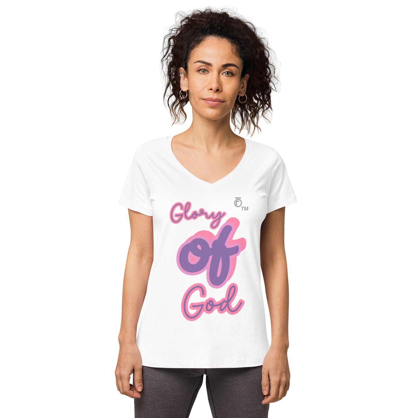 WOMEN Glory "OF" God [John 11:40] fitted v-neck t-shirt