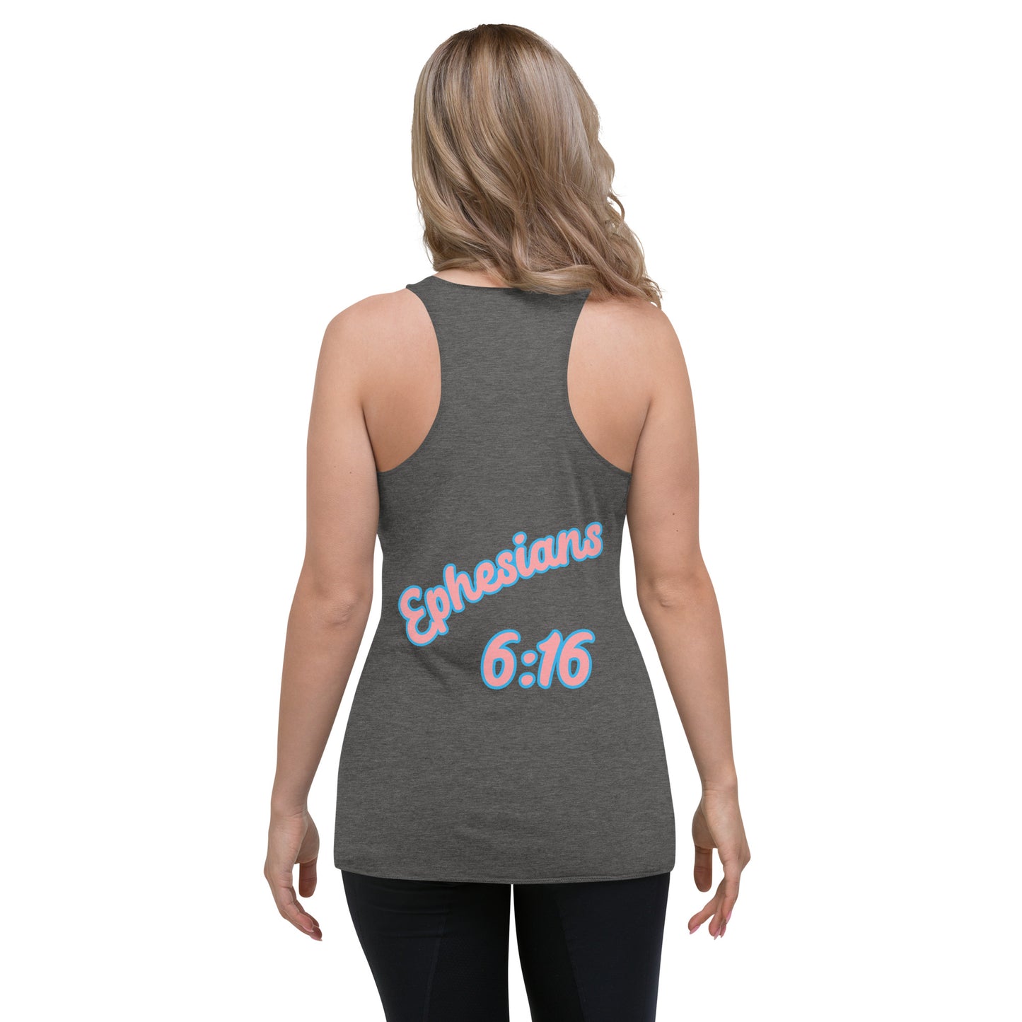 WOMEN Shield "OF" Faith [Ephesians 6:16] Racerback Tank