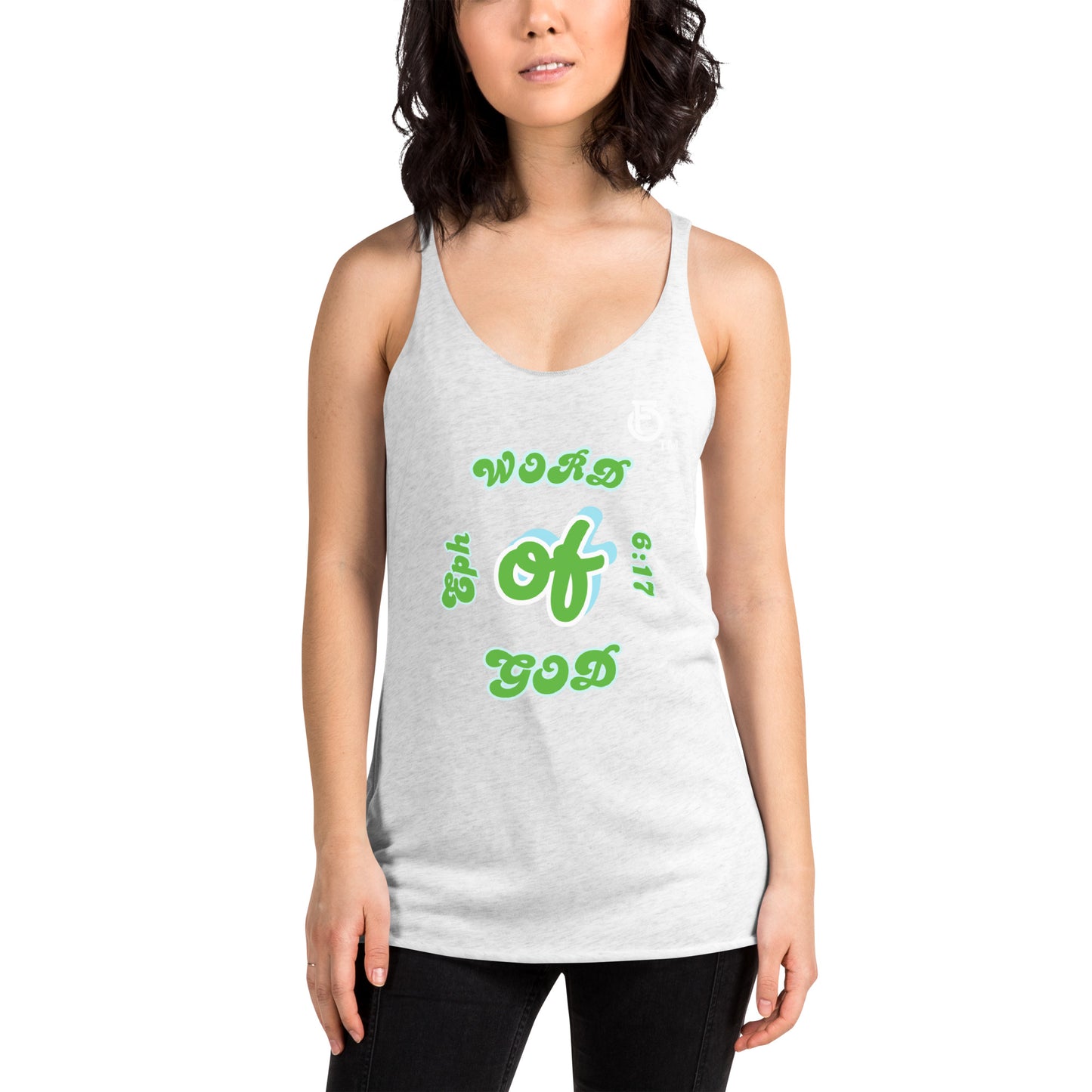 WOMEN Word "OF" God [Ephesians 6:17] Racerback Tank